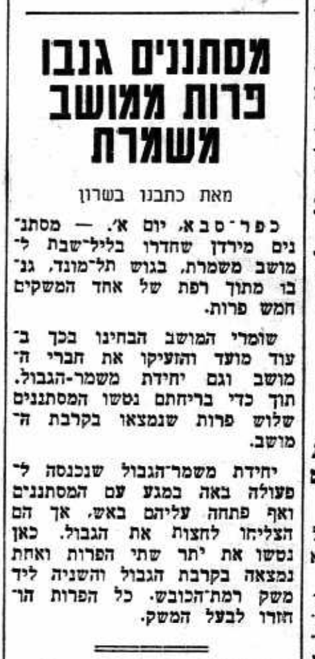 קטע עיתונות: על המשמר 26/7/1965