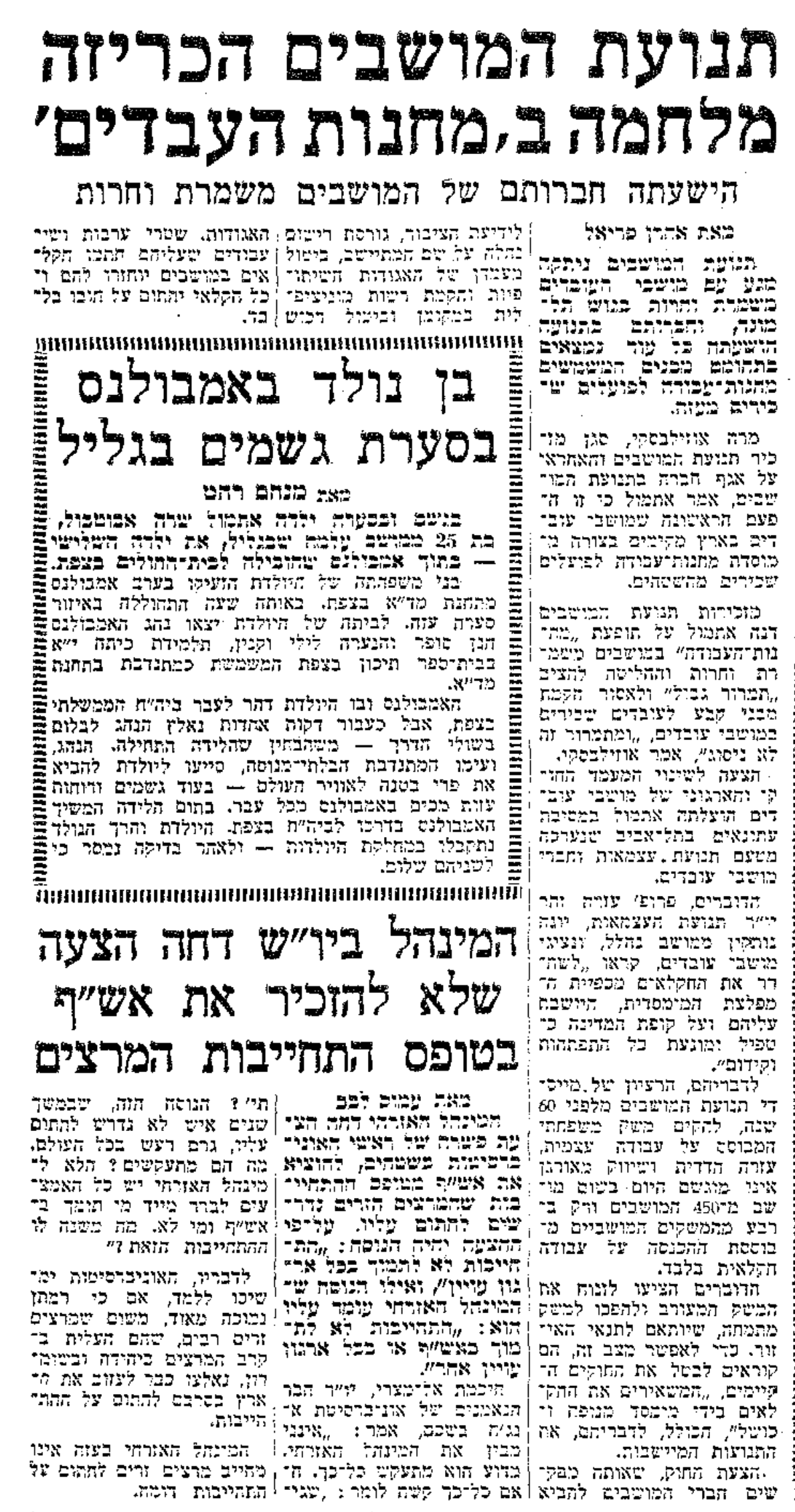 קטע עיתונות: מעריב 6/12/1982